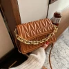 Popular vegan leather embroidery handbag for women shoulder crossbody chain hand bags ladies 2022 purse