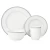 Import Porcelain or Stoneware White Ceramic Cafe Stripe Dinnerware Set from China