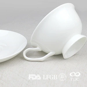 Porcelain Tea Cups and Saucers 6oz Coffee Mugs Custom Logo
