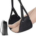 Portable adjustable height travel foot rest hammock for Office or Home