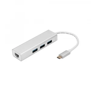 Portable Mini Multi Port Aluminum 4 In 1 USB Hub Laptop HDMI Rj45 Adapter Charging Type C 3.0 USB C Hub 4 Port USB Hub