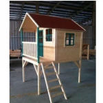prefabricated wooden playhouse for kids with stair