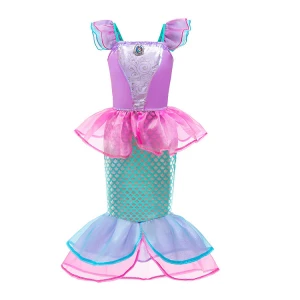 Princess Ariel children girls baby dresses christmas Party clothes  Girl pari dress for baby girl
