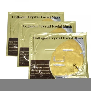 Private label  fine line firming nourishing crystal 24k gold collagen facial face mask with factory price