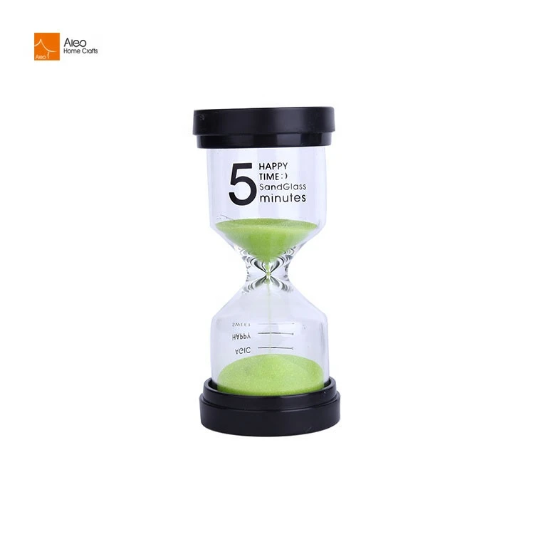 Promotional crafts colorful sand hourglass/plastic with glass tube sand timer