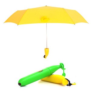 Promotional Fruit Banana Shape Folding Umbrella Mini Bottle Umbrella