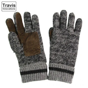 Pure Wool Knitted Gloves With Warm Cotton Lining