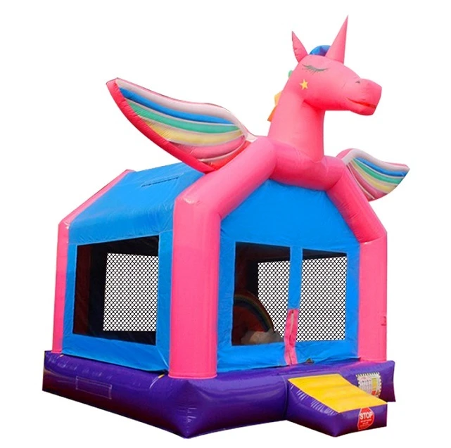 PVC material inflatable bouncy jumping unicorn bounce house