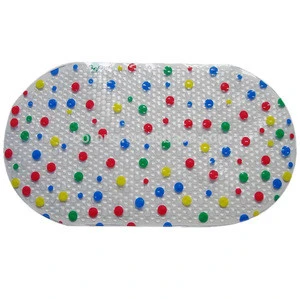 pvc printed film anti slip bubble bath mat non slip dot baby kids bathroom tub safety mat with suction cup