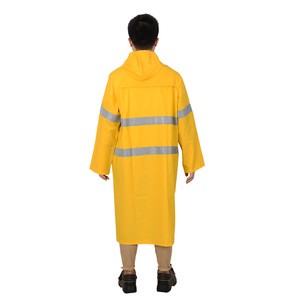 R021 PVC/ Polyester Rain Gear Hood with High Visible Reflective Safety Rain coat