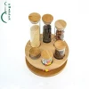 rack glass tube spice jar set with bamboo lid Glass Test Tube