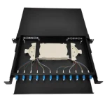 Rack mount patch panel sliding 12 Ports 19 inch 24 core loaded fiber optic adapter fiber cabinet enclosure 1U Rack Mount Encl