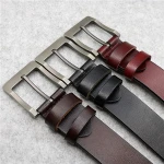 Real Cowhide Belts For Men Hot Genuine Leather Belts Men's Pin Buckle Belt Fashion Wholesale LQbelt Factory Custom LOGO