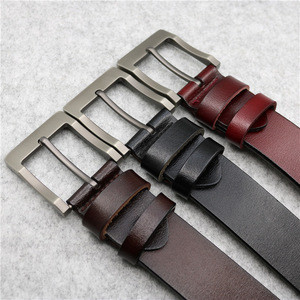 Real Cowhide Belts For Men Hot Genuine Leather Belts Men&#39;s Pin Buckle Belt Fashion Wholesale LQbelt Factory Custom LOGO