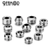 REAMOR High Polished 316l Stainless Steel Spiral Pattern Stripe Metal Spacer Beads Accessories for Pan Bracelet Jewelry DIY