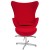 Import Red Wool Fabric Egg Chair with Tilt-Lock Mechanism and Ottoman from USA
