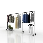 Retail children dress clothes boutique iron spray paint custom color clothing store display stands rack