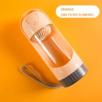 Retractable dog travel water bottle with filter