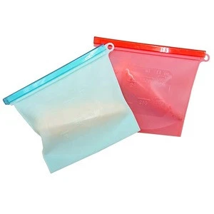 Reusable Silicone Storage Bag BPA Free Dishwasher Safe Freezer Airtight Seal Food Preservation Bag