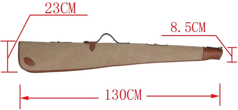 Rifle Tactical Hunting Padding Gun Slip Bag 52 inch Shotgun Case - Canvas and Leather
