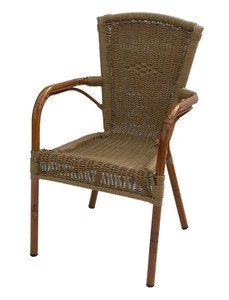 ROYAL Aluminum Frame Bamboo-look Wicker Rattan Chair