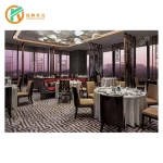 RT-106 High Quality Modern 5stars Hotel Wooden Restaurant Table Round Booth Seating Dining Room Furniture Set