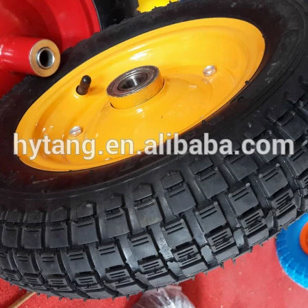 rubber wheels/wheelbarrow wheel 3.50-8 with metal rim ball bearing
