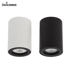 Savia Black And White Round Ceiling Surface Mounted Cylinder Spot Downlight Lamp GU10 LED Aluminium Modern light