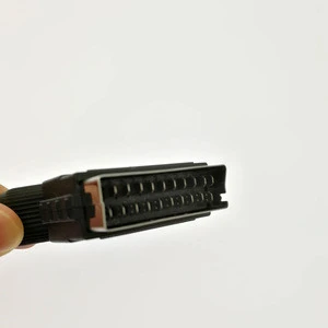 Scart 21pin pins male connector with plastic hood,scart connectors  port Jack For TV game console