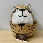 Seagrass Belly Basket Flower Baskets Storage Laundry Bag Home Garden Decoration