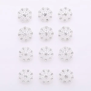 SET 10pc Clear Rhinestone Crystal Flower Brooches Pins DIY Wedding Bouquet  Brooches Kit