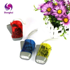 ShengHui Manufacturing  Hand Pressure Power Generation Emergency Use Most Powerful Mini Led Flashlight,Carry Portable Flashlight