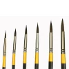 Short Wood Handle Professional Paint Brush Set 6pcs Nylon Art Brushes