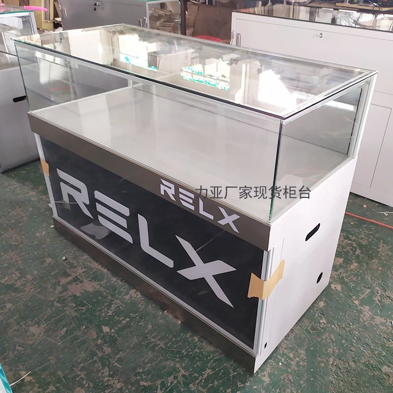 Showcase High Quality Tempered Glass with Lockable Led Lighting Glass Display Cabinet Clear Phone Fashion Street Watches Counter