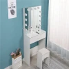 Simple household items wooden dresser and mirror stool dresser design