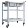 SKR003A-1 Hot!! 3-layers Cheap Multifunctional Hospital ABS Utility trolley with Drawer, Medical Treatment Trolley