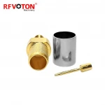 SMA Female Jack RF Coax Connector Crimp RG8 RG213 LMR400 7D-FB RG214 Cable Straight Gold Plated