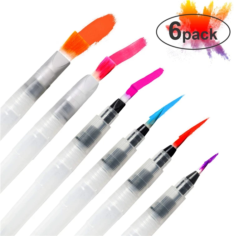 Smooth Nylon Brushes Refillable Water Pen for Painting Potable Paint I The Soft Water-Soluble Color Lead Brush Art Supplies