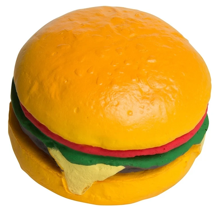 Soft PU foam Hamburger Shape anti stress ball- memory foam stress ball
