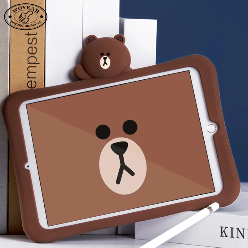 Soft Silicone Brown Bears Tablet Covers for Ipad mini case