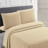 Solid color cotton sheet set for queen size bed on sale
