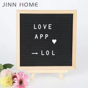 Solid Paulownia Wooden 10x10 Inches  Include 340 Letters  Wooden Standing  Plastic Box Changeable Felt Letter Board