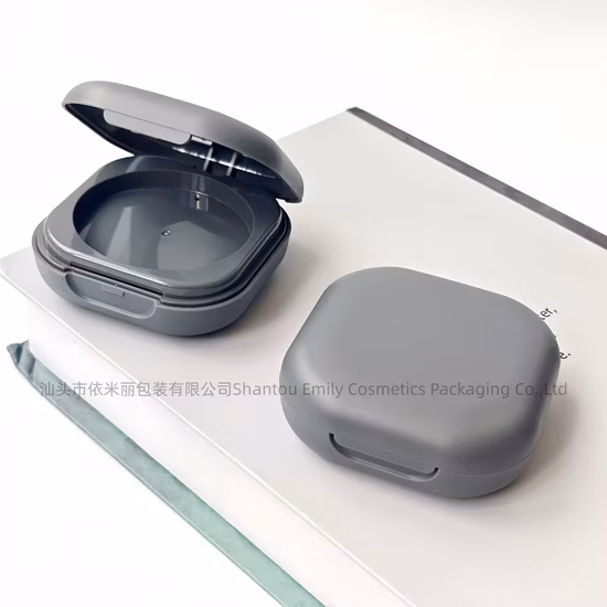 Emily Pack Cp1463 Square Shape Compact Powder Empty Case with Mirror Round Inner Tray Face Powder Container Double Layer Cosmetics Wet Powder Case