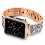 Sparkling Bling Crystal Stainless steel Link Bracelet Strap for apple watch band Series 6 SE Series 4 Series 5 iwatch Bands