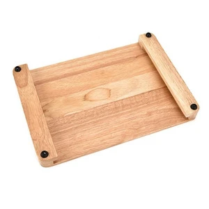 Square shape wooden bamboo cutting board with 4pcs plastic cutting mats