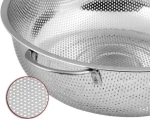 Stainless Steel Micro-Perforated 1/3/5 Quart Colander Set of 3- Professional Strainer with Heavy Duty Handles And Self-draining