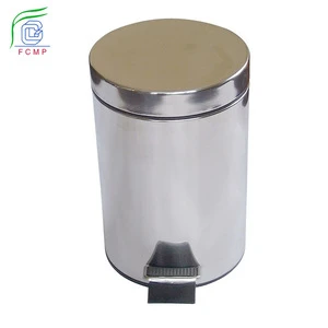 stainless steel mirror garbage bin with plastic separate bucket waste bin