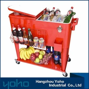 Stainless steel patio cooler cart ice cooler cooler box/Ice Drinks Bucket with wheels