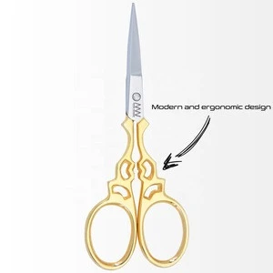 Stainless Steel Stylish Half Gold Plated Straight Cuticle Scissors