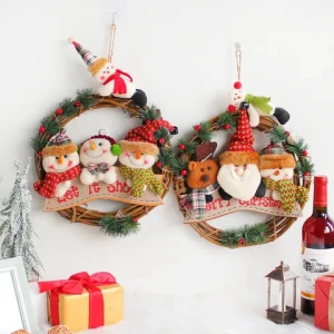 Stylish  christmas hanging candy ornament  Decorations rattan garland door hanging doll pendant atmosphere scene layout dress up
